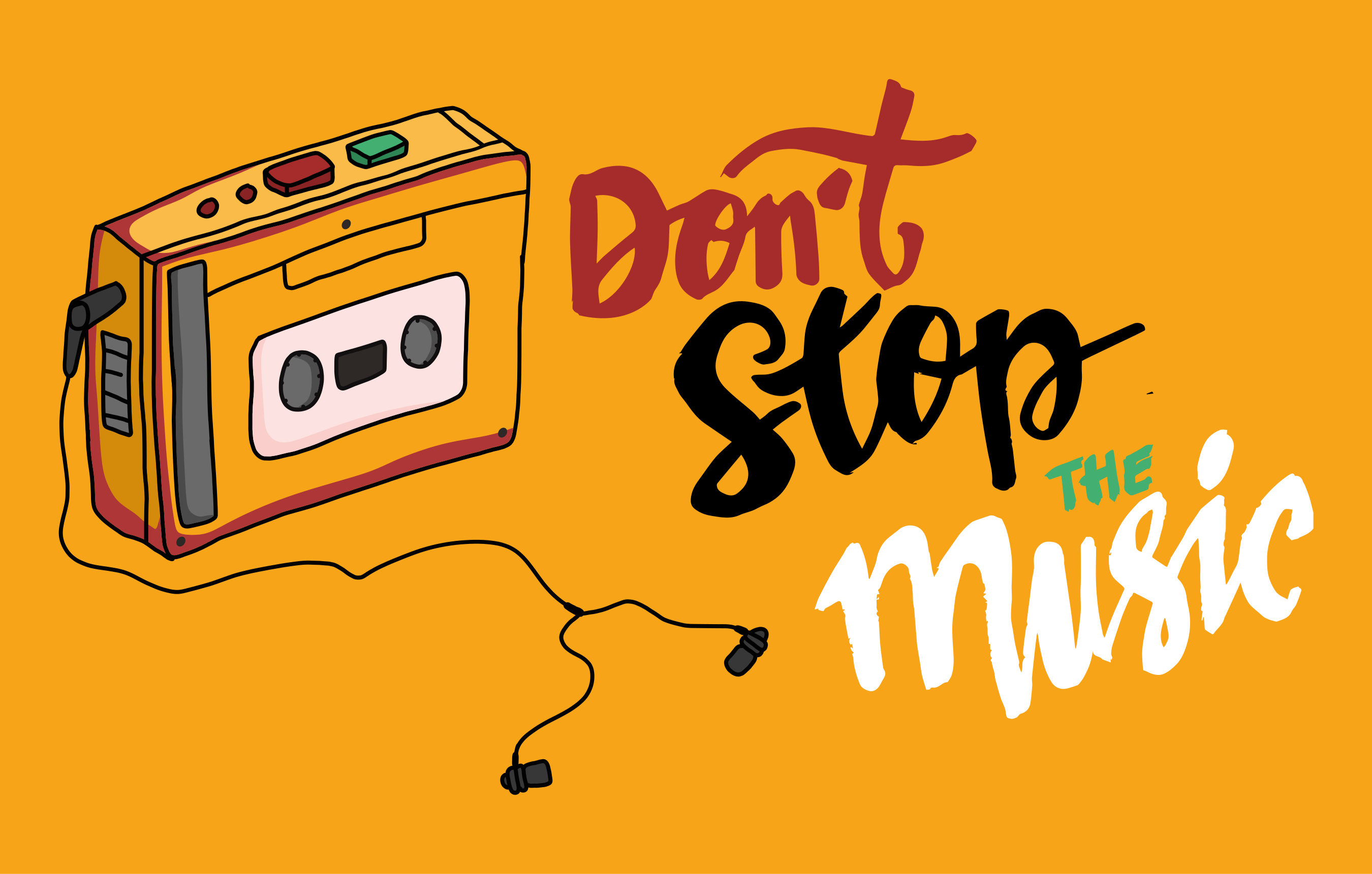 Tapete vinílico frases e textos tema de cassete retrô - TenStickers