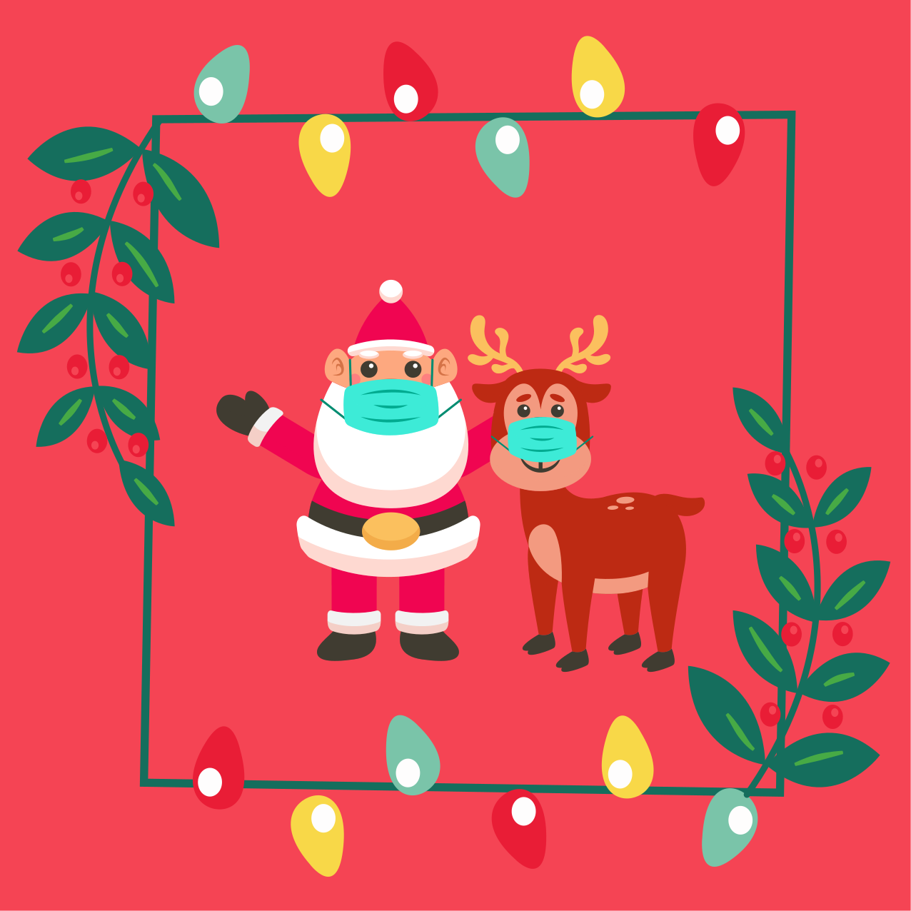 Tapete vinílico do Natal amuleto de papai noel com máscara - TenStickers