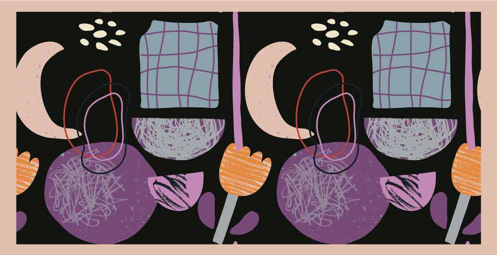 Tapete vinílico moderno elementos geométricos noturnos - TenStickers