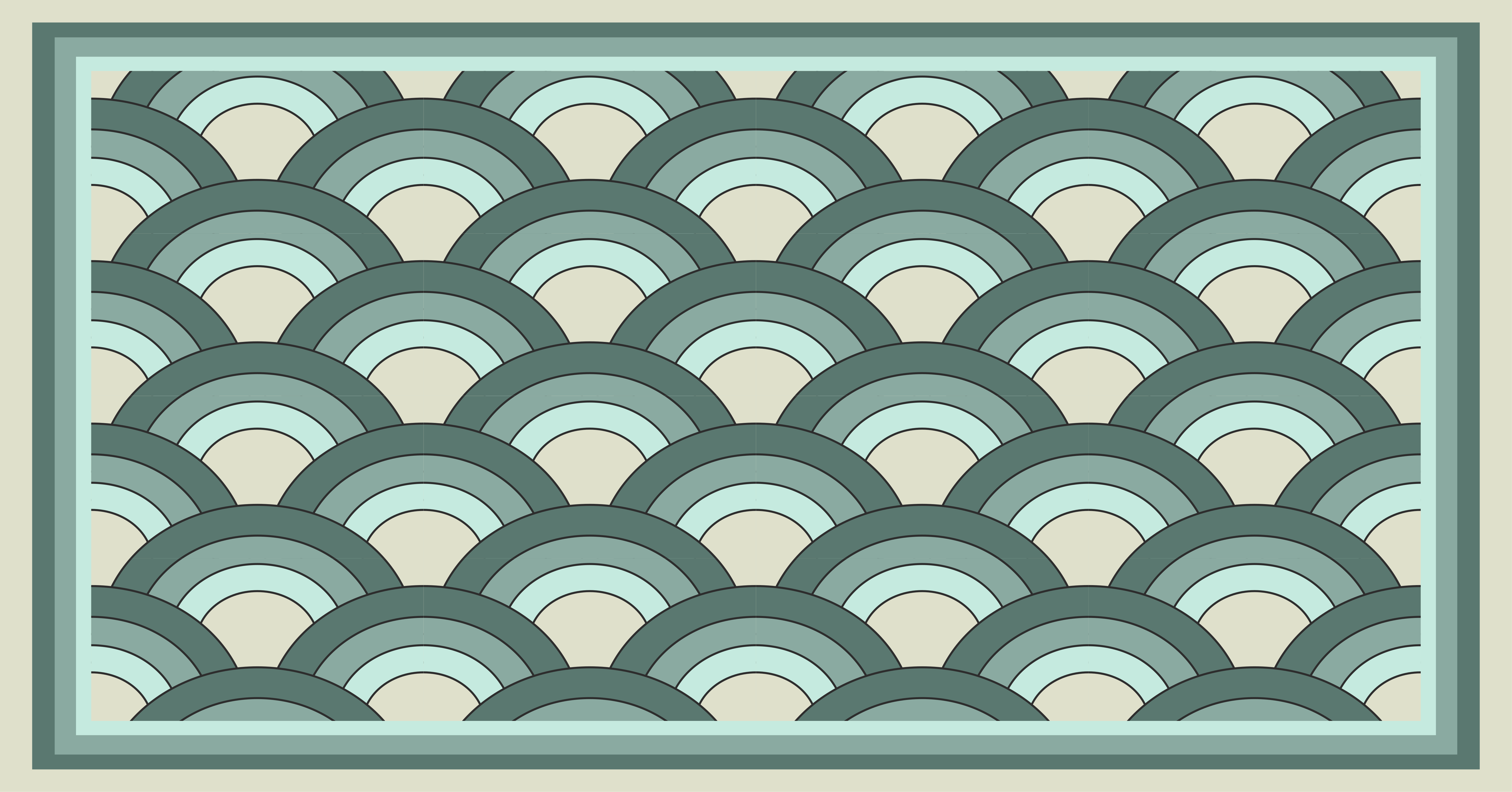 Tapete vinílico mosaico ondas geométricas elegantes - TenStickers