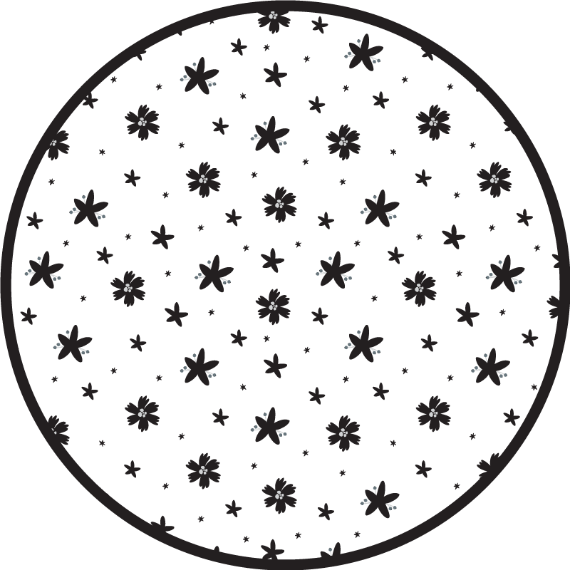 Tapete vinílico flores e plantas padrão estrela floral - TenStickers