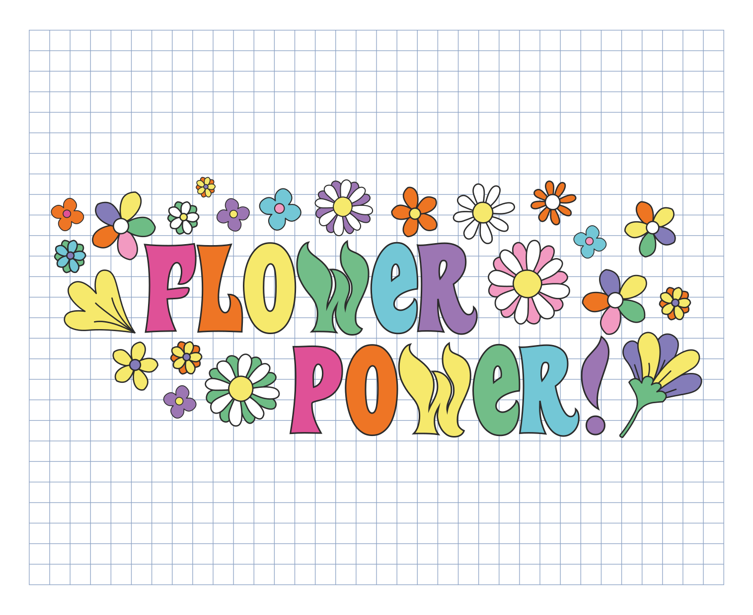 Tapete vinílico flores e plantas design de poder de flor - TenStickers