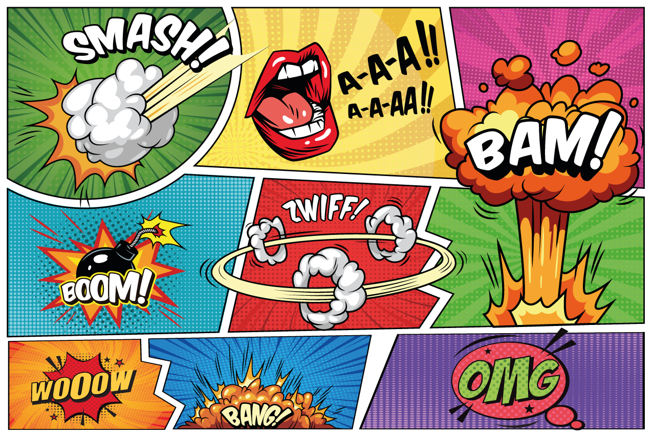 Tapete retrô super-herói em quadrinhos vintage - TenStickers
