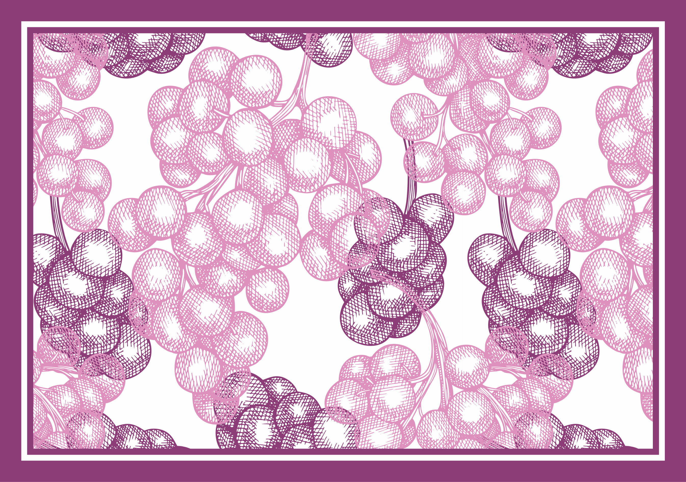 Tapete vinílico flores e plantas design de uvas roxas - TenStickers