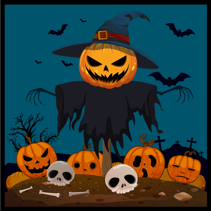 Tapetes de halloween assustador espantalho - TenStickers
