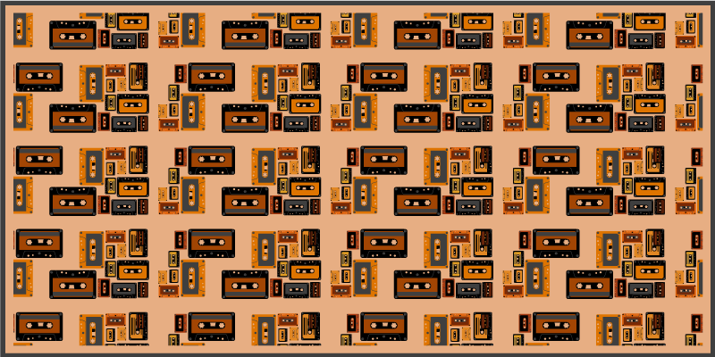 Tapete vinílico criança fitas cassete vintage - TenStickers