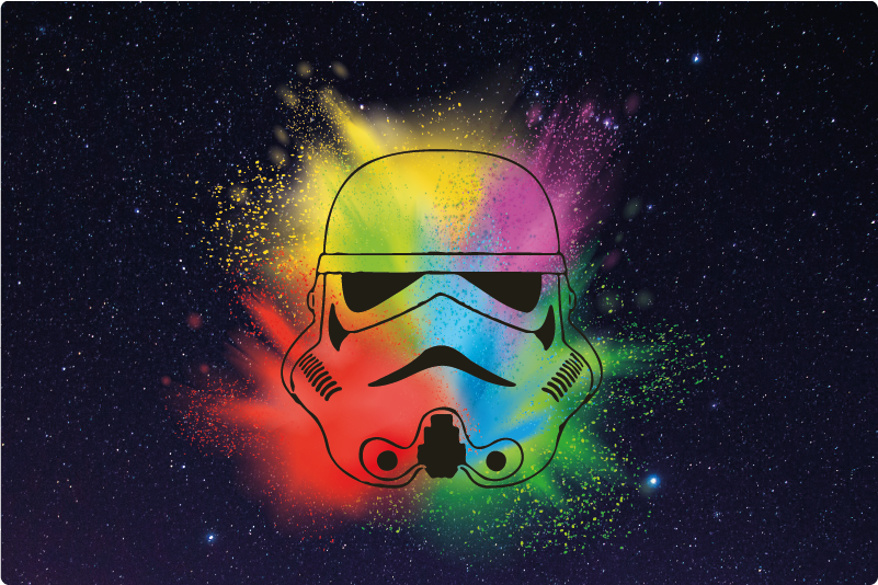 Tapete vinílico criança rosto colorido de stormtrooper - TenStickers