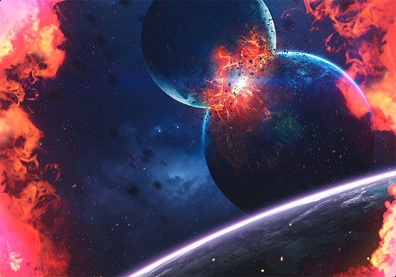 Tapete vinílico estrelas aventura na galáxia cósmica - TenStickers