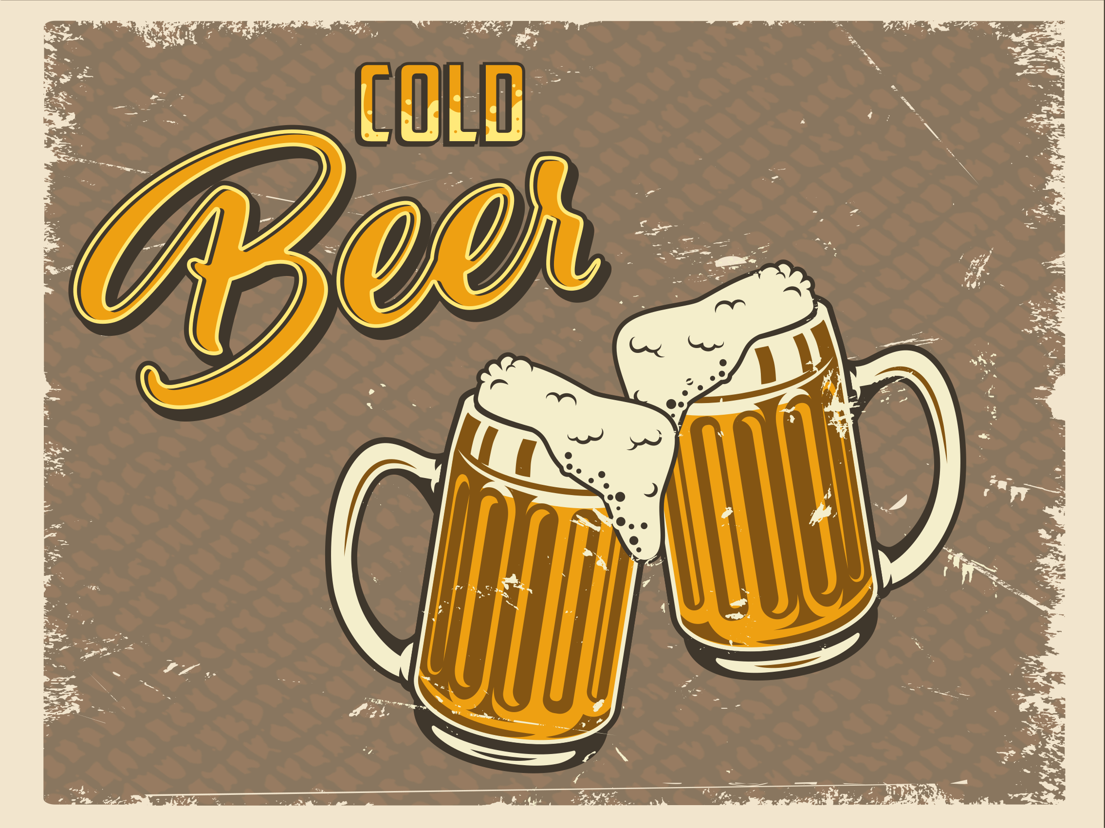 Ladrilhos de cozinha suja retro cerveja gelada - TenStickers