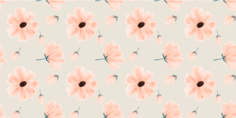 Tapete floral aquarela com flores grandes - TenStickers