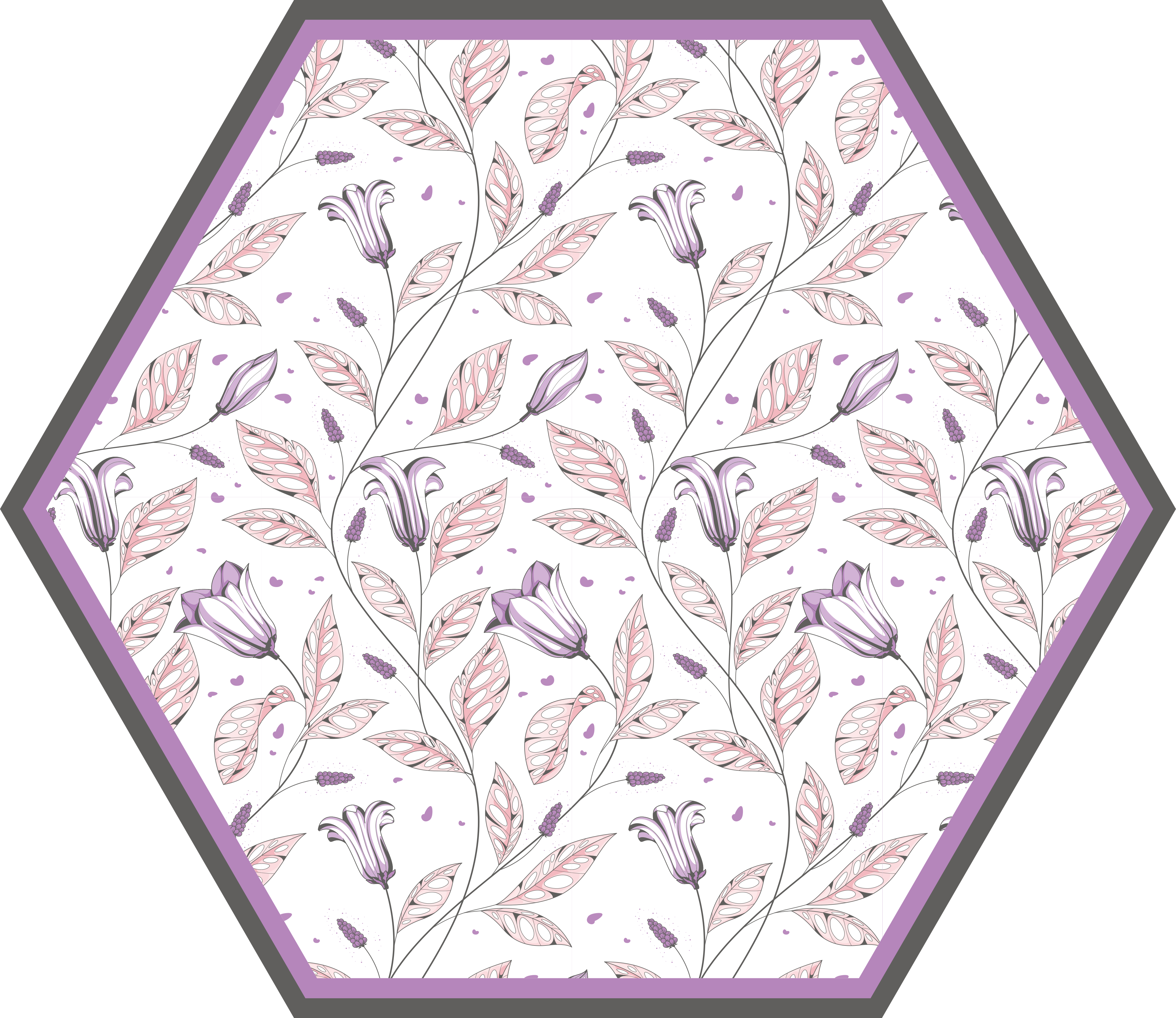 Tapete floral roxo elegante com tulipas - TenStickers