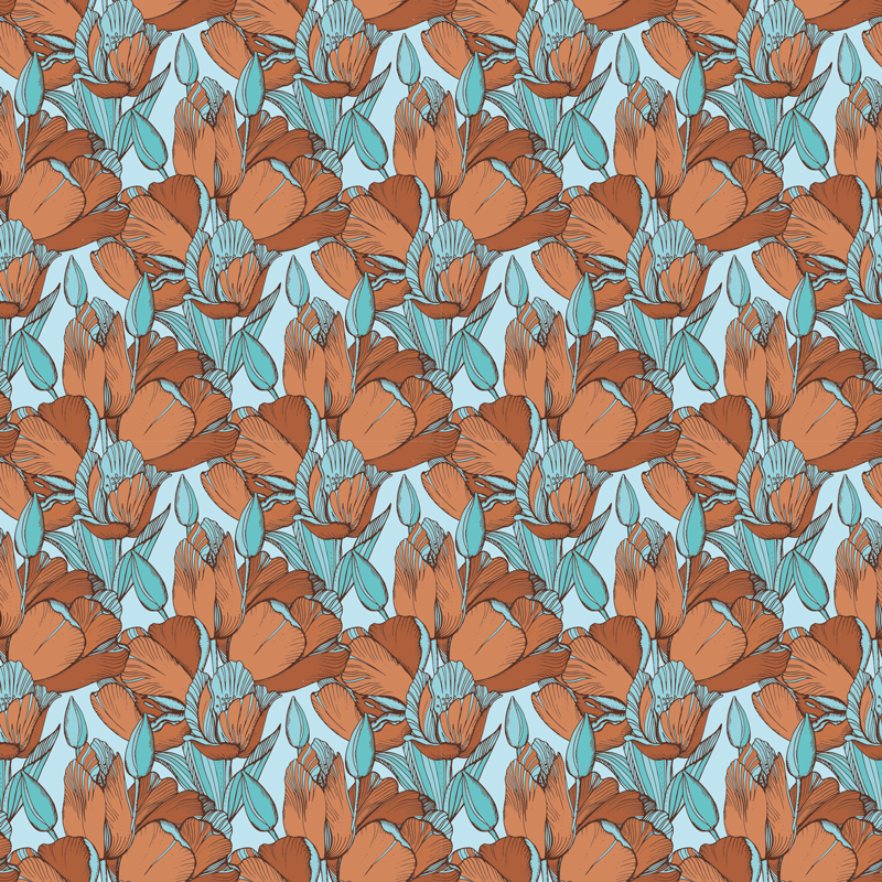 Tapete vinílico criança esquema de flores - TenStickers