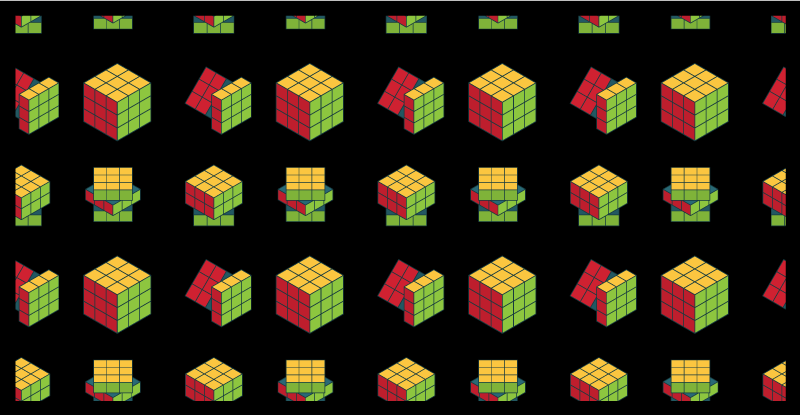 Tapete vinílico de jogos padrão do cubo mágico - TenStickers