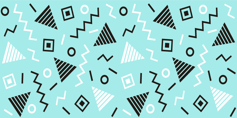 Tapetes geométricos com padrão de estilo memphis dos anos 80 - TenStickers