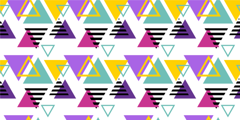 Tapetes geométricos com padrão dos anos 80 em cores vivas - TenStickers