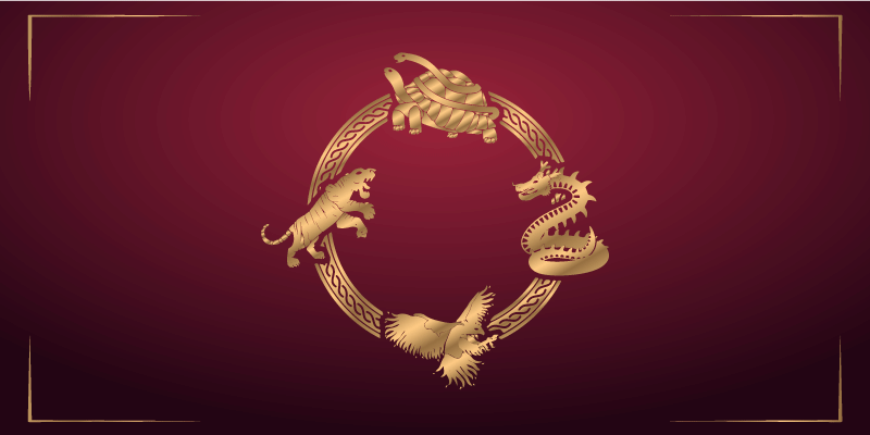 Tapete vinílico etnicas círculo dourado do zodíaco - TenStickers