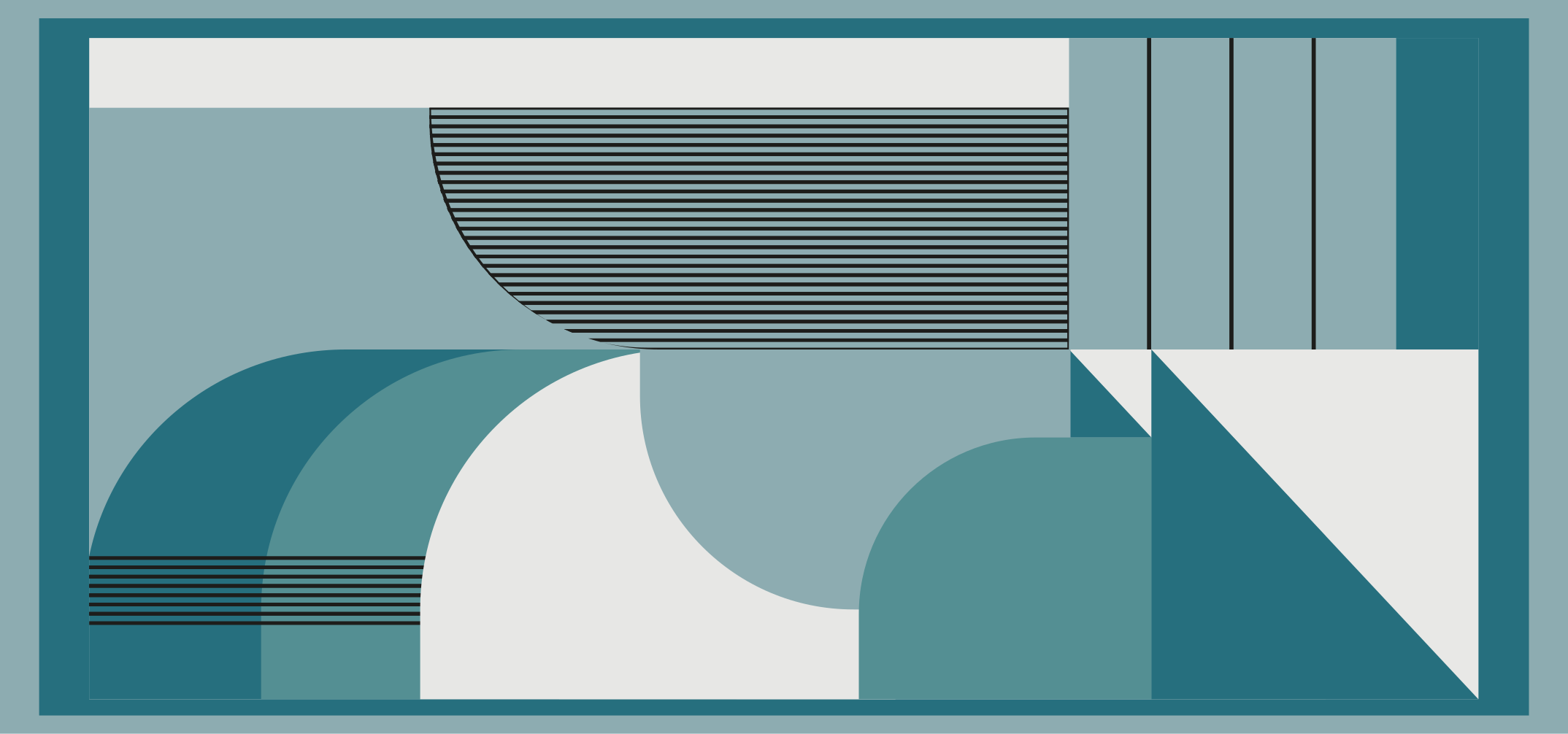 Tapete vinílico moderno formas geométricas abstratas azuis - TenStickers