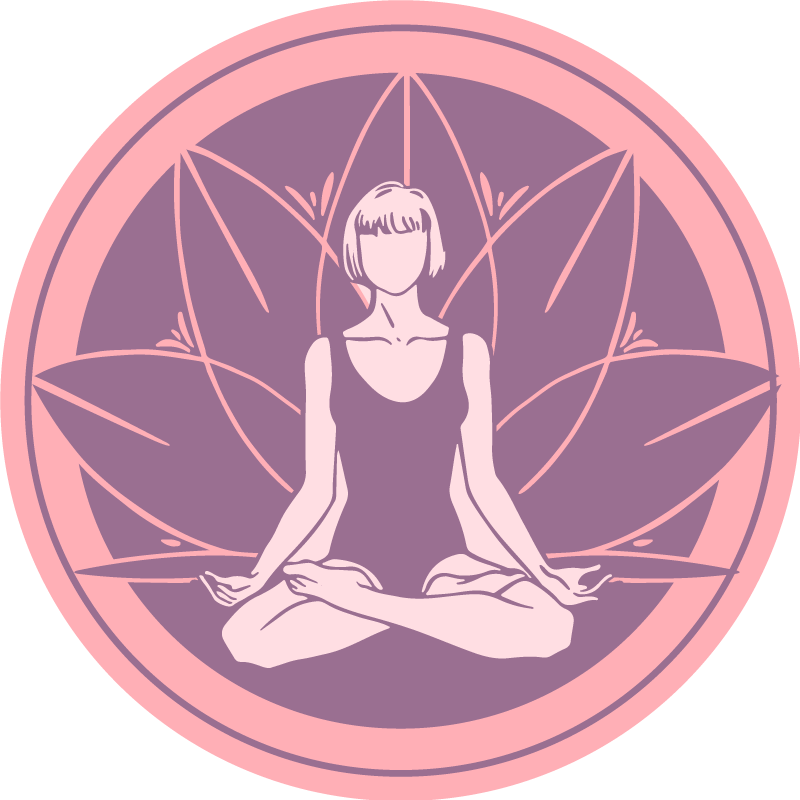 Tapete vintage com arte de meditação em flor de lótus - TenStickers