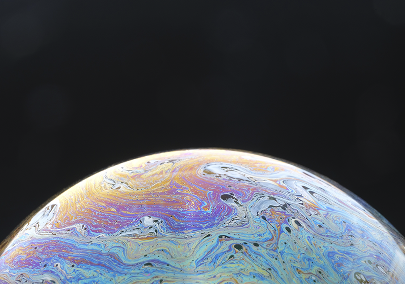 Tapete vinílico sala de estar esfera de cor cósmica - TenStickers