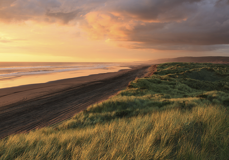 Tapete vinílico natureza paisagem de praia ao pôr do sol - TenStickers