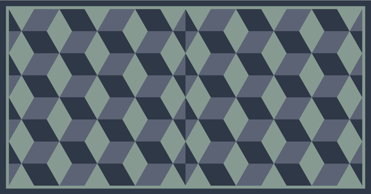 Tapetes geométricos com padrão de cubo retro azul - TenStickers