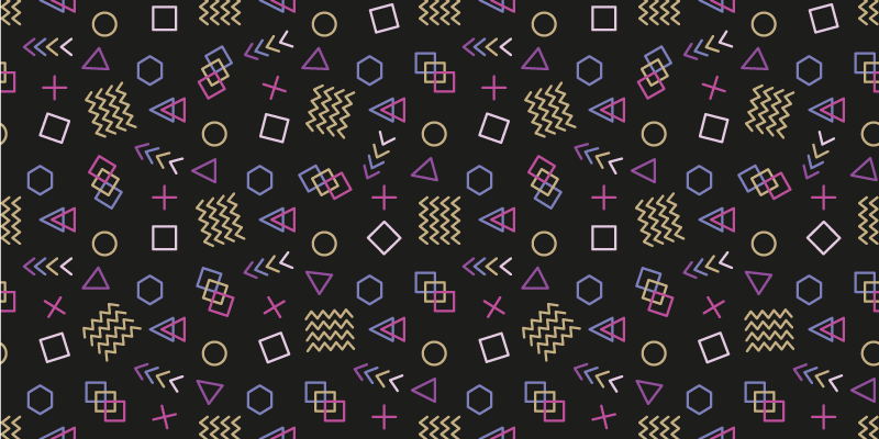 Doodles coloridos padrão anos 80 tapete vintage - TenStickers