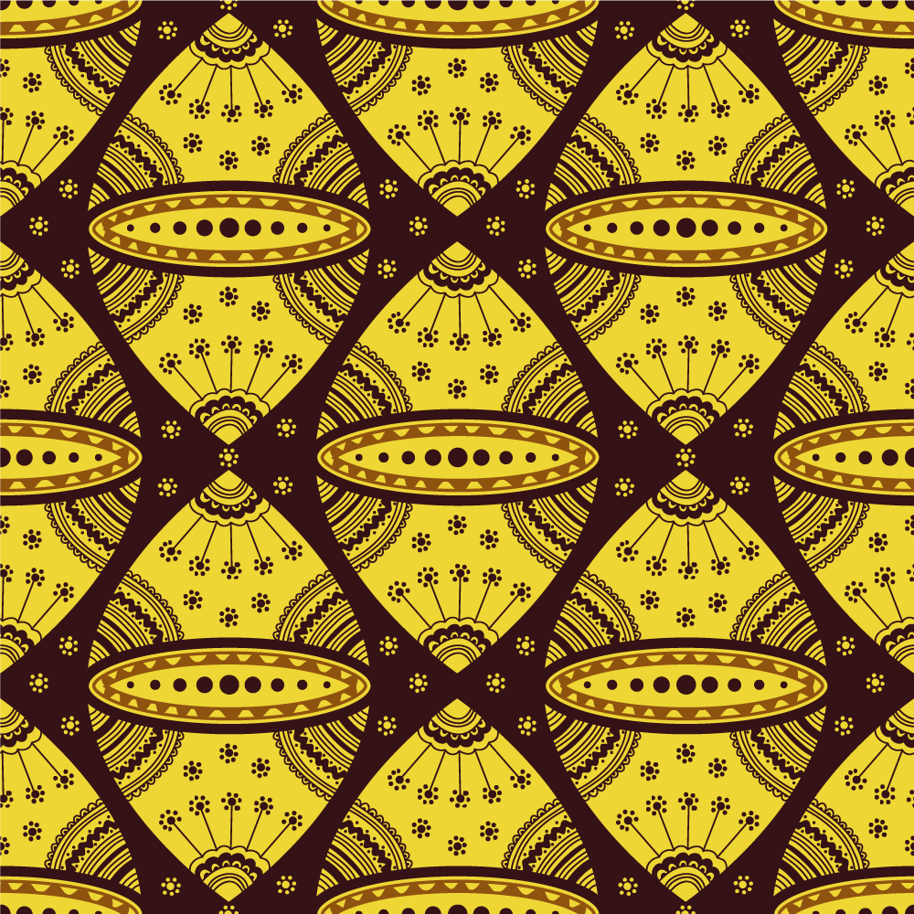 Estilo africano arte abstrata amarelo tapete moderno - TenStickers