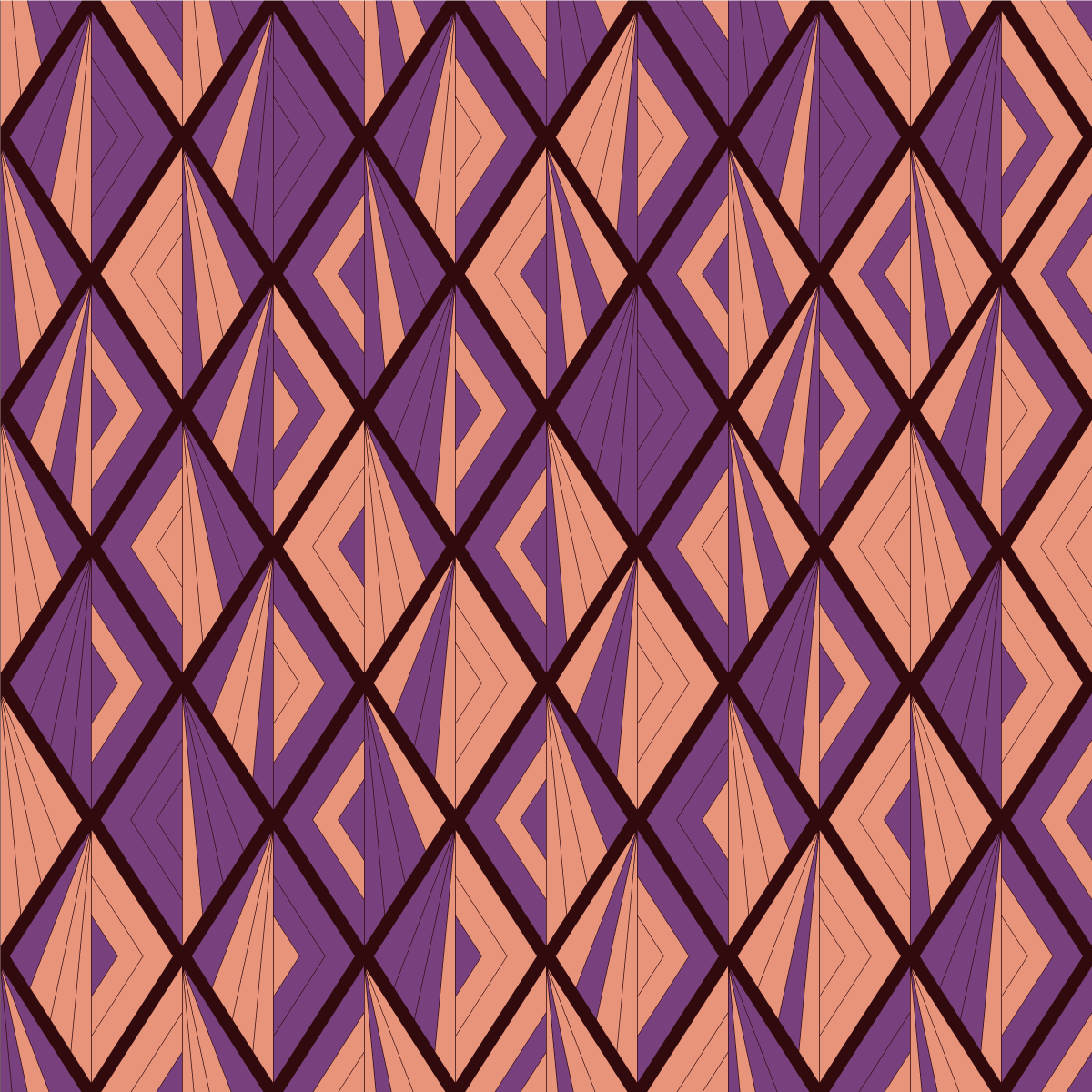 Tapetes geométricos de diamante roxo estilo africano - TenStickers