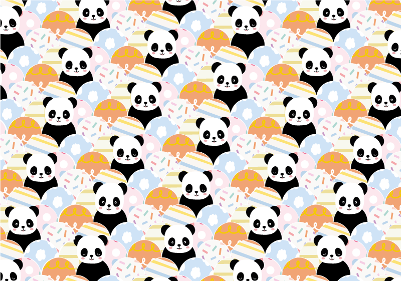 Tapete vinílico bebé padrão de playground panda - TenStickers
