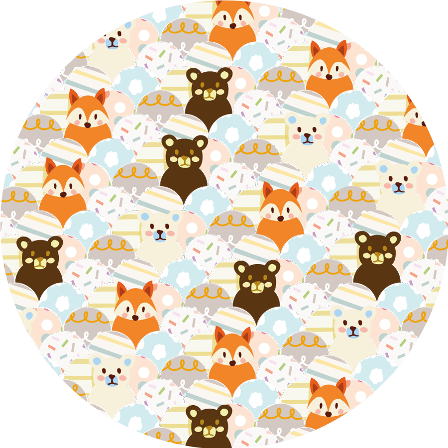 Patchwork animal bear and fox produtokids tapete - TenStickers