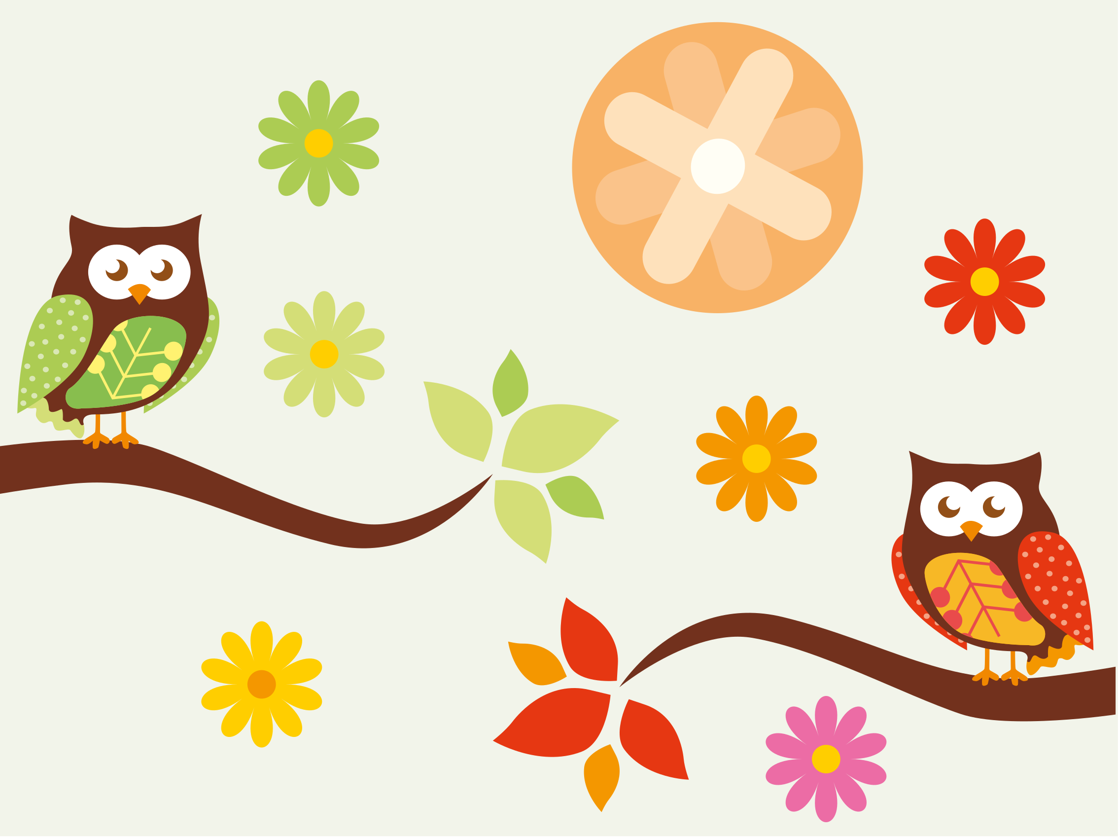 Patchwork animal owl produtoanimal tapete - TenStickers