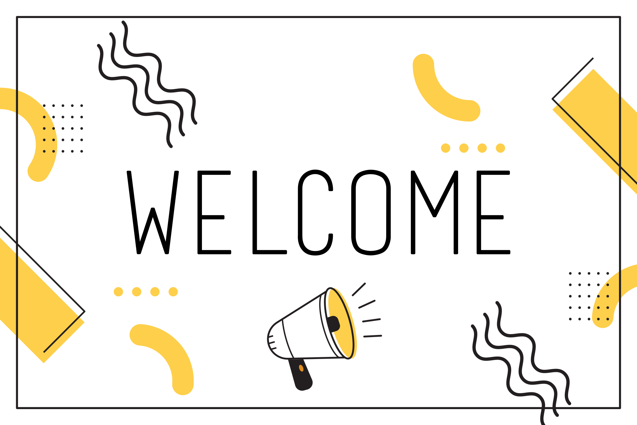 Bem-vindo com tapete em vinil retangular megafone - TenStickers