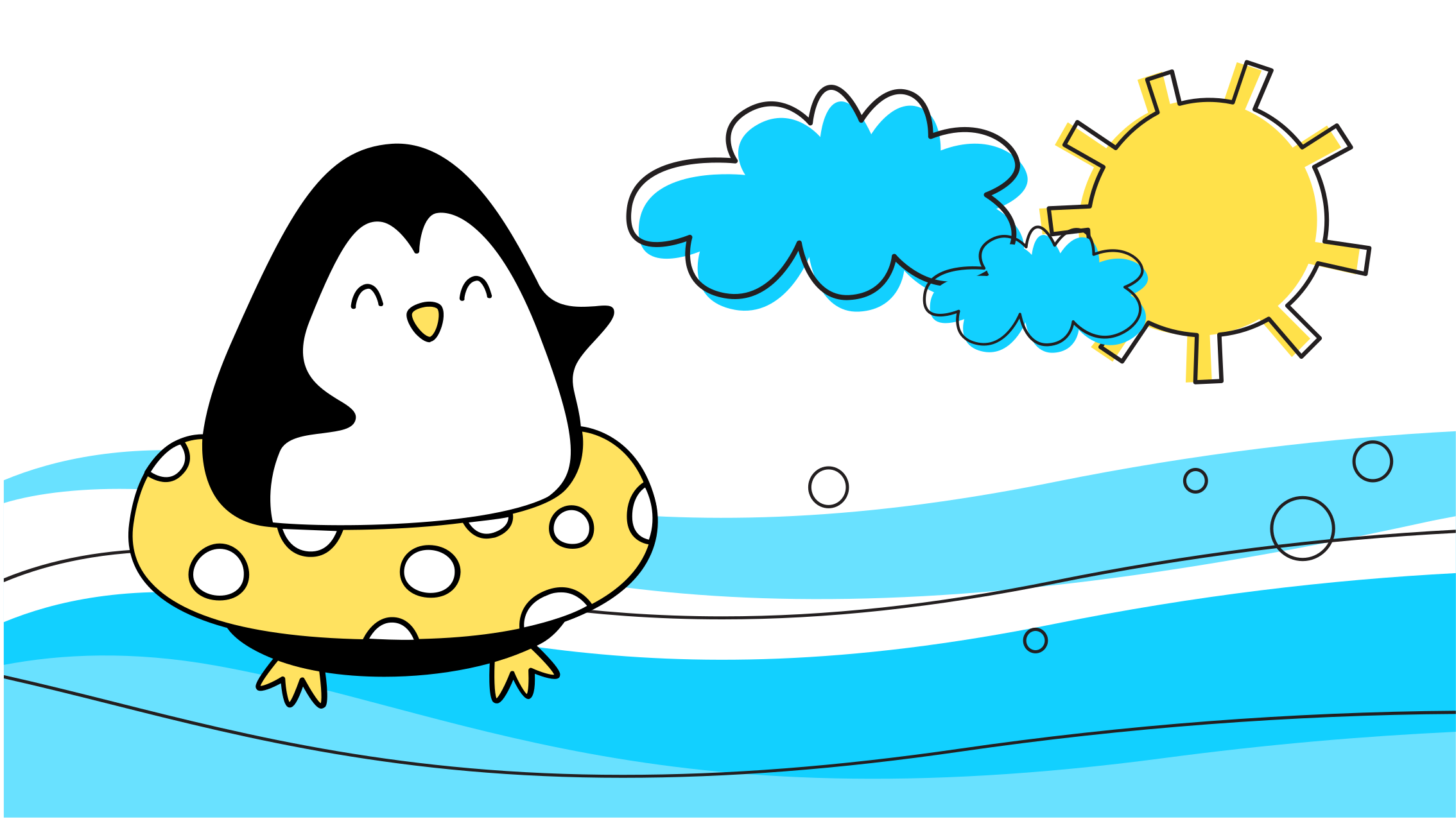 Tapete vinílico infantil ilustração de pinguim brincalhão - TenStickers