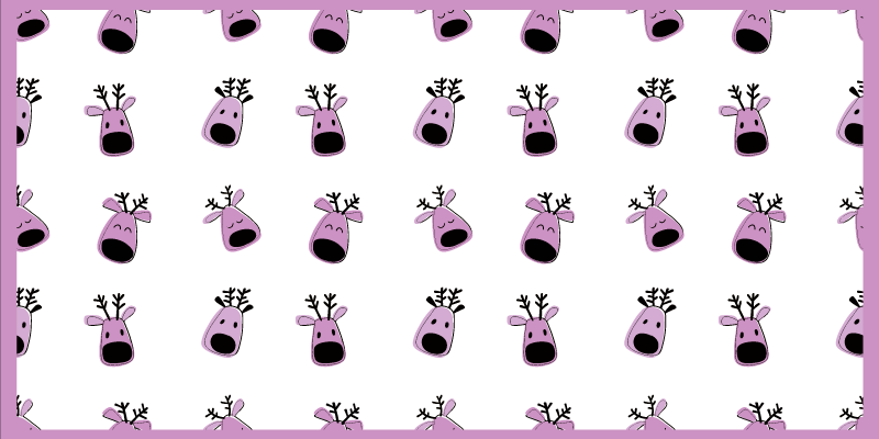 Veado rosa padrão de natal tapete de vinil de natal - TenStickers