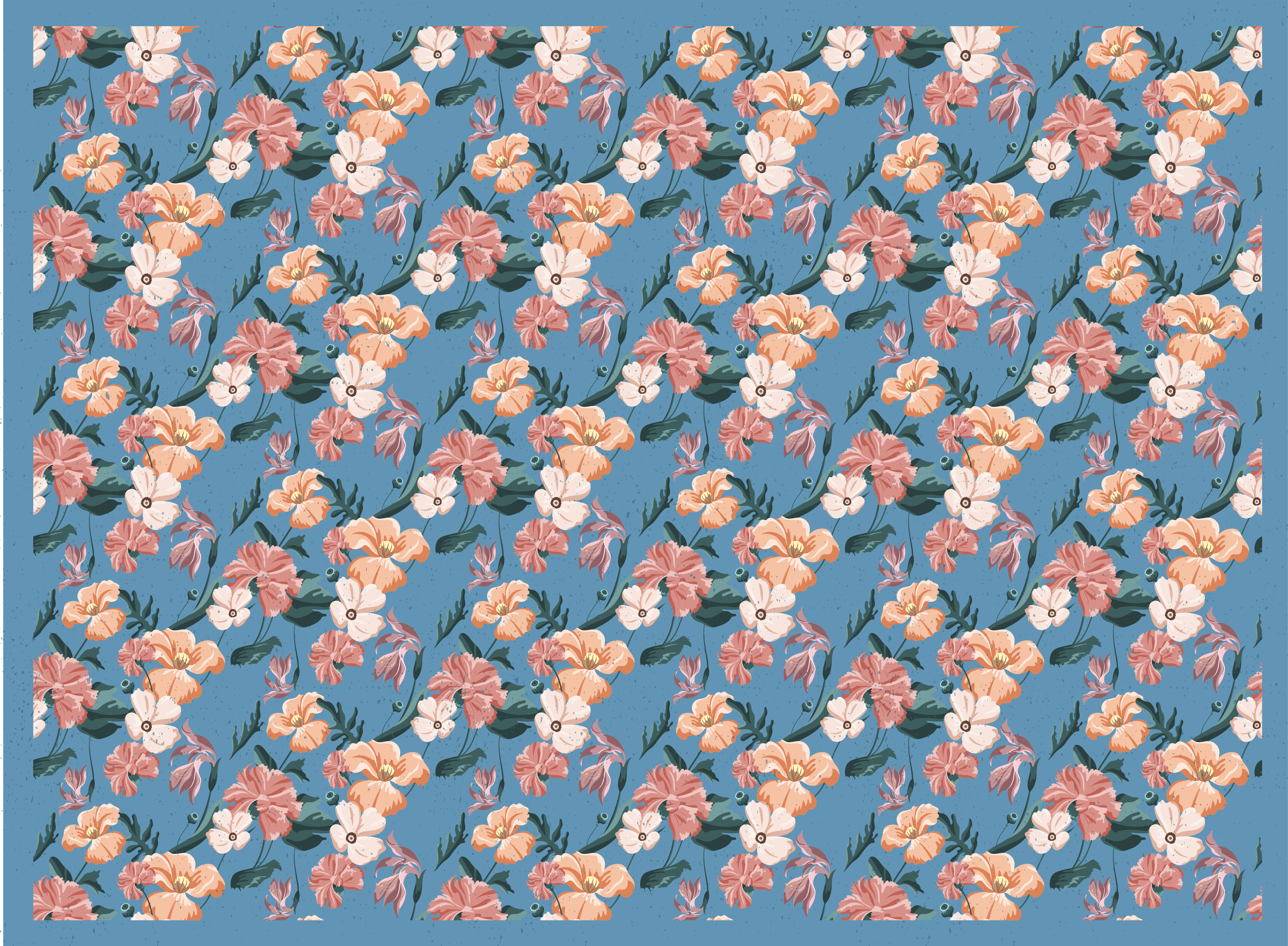 Tapete floral 'ziedi jeans' estampado - TenStickers