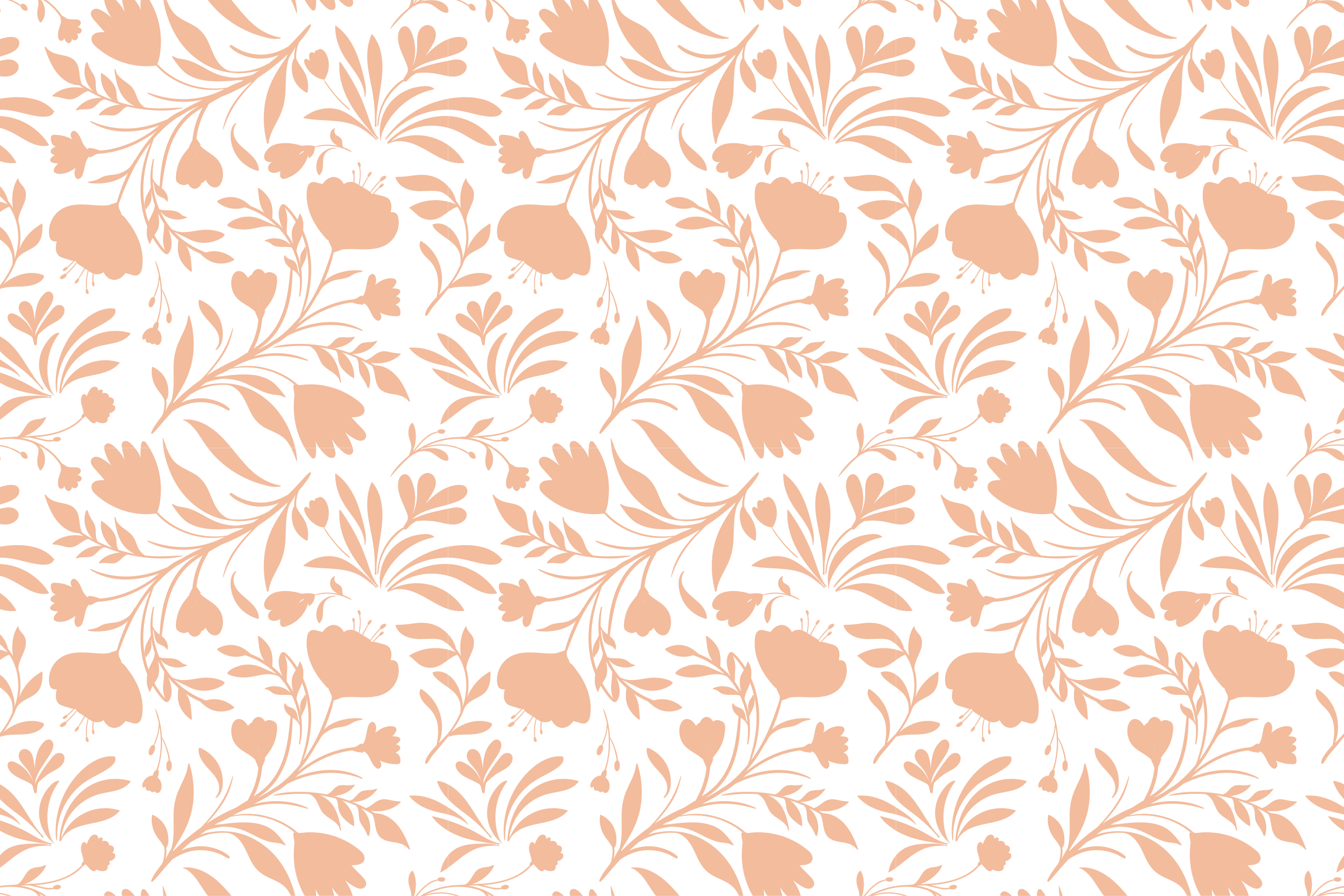 Tapete floral de folhas vintage rosa - TenStickers