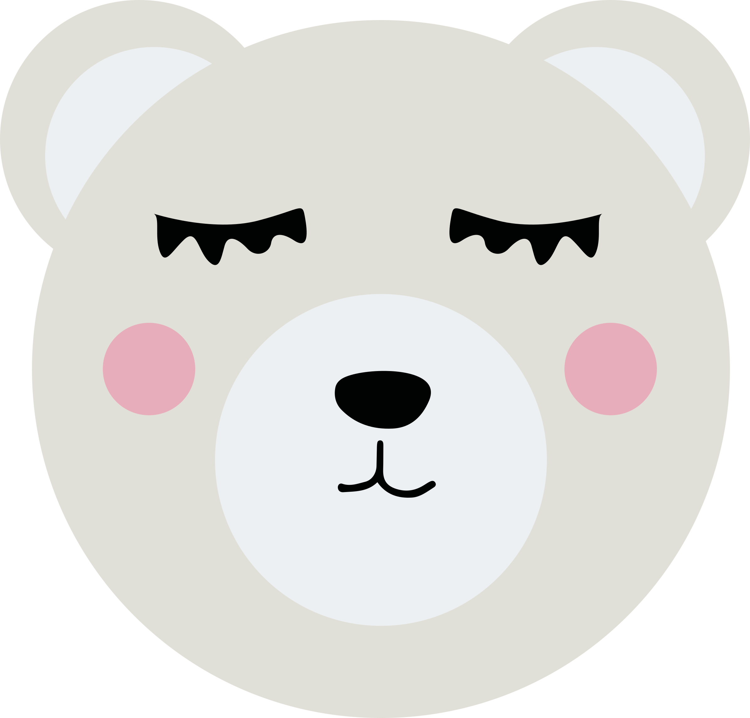 Rosto de urso bebê bege tapete de jogo de bebê - TenStickers