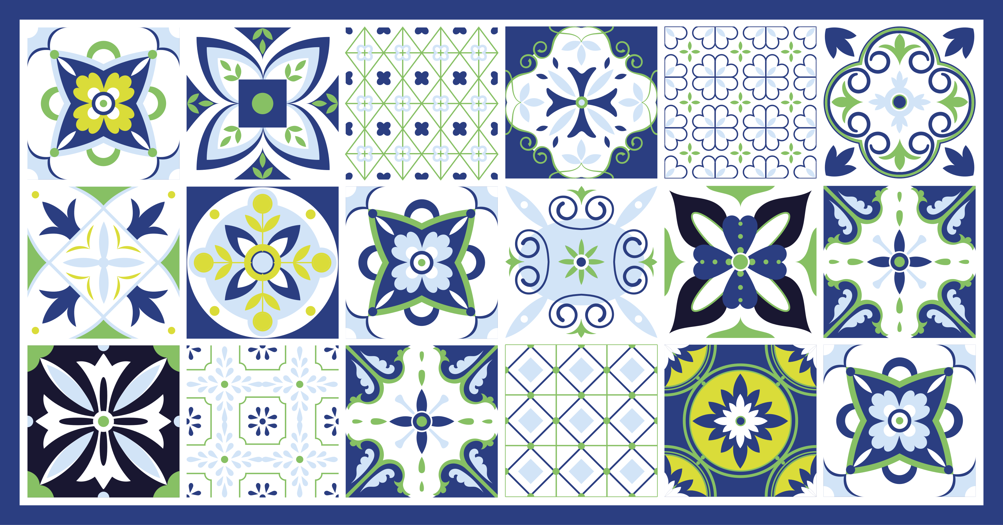 Tapete vinílico azulejo inspiração em azulejos cerâmicos - TenStickers