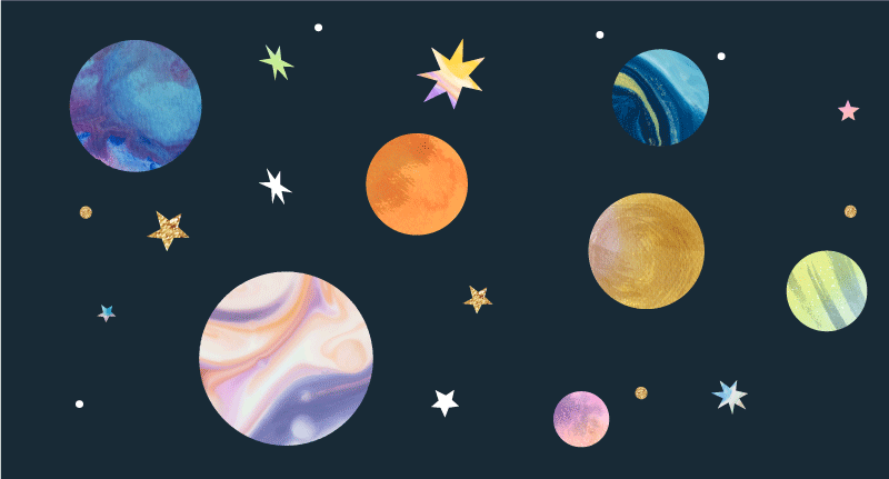Tapete vinílico com estrelas espaço cósmico - TenStickers