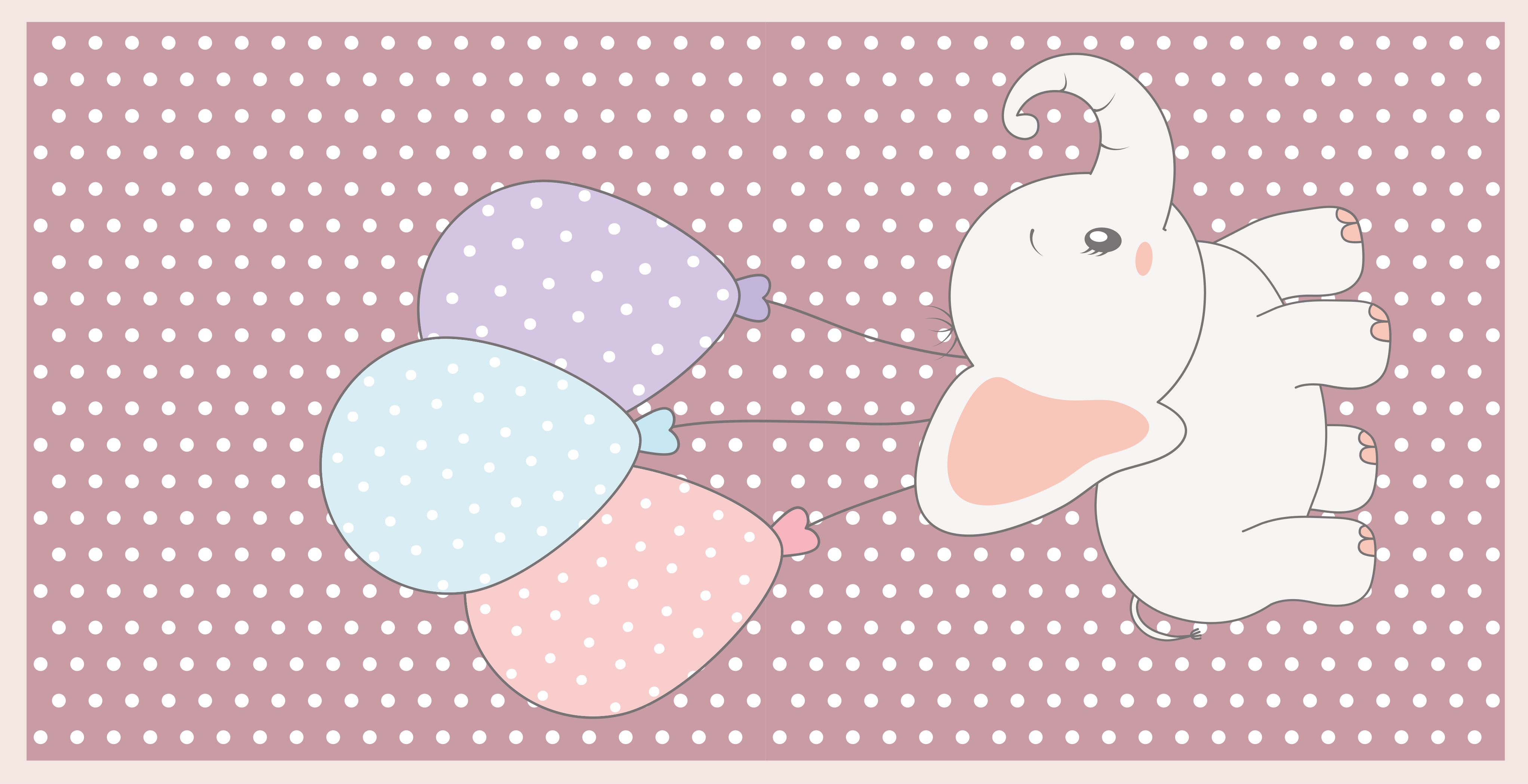 Tapete vinílico bebé jogo de balão de elefante - TenStickers