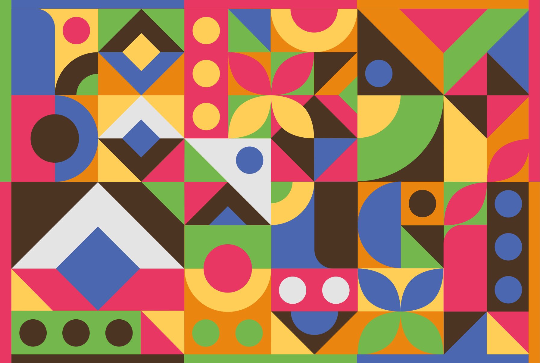 Tapete de sala de estilo abstrato colorido - TenStickers