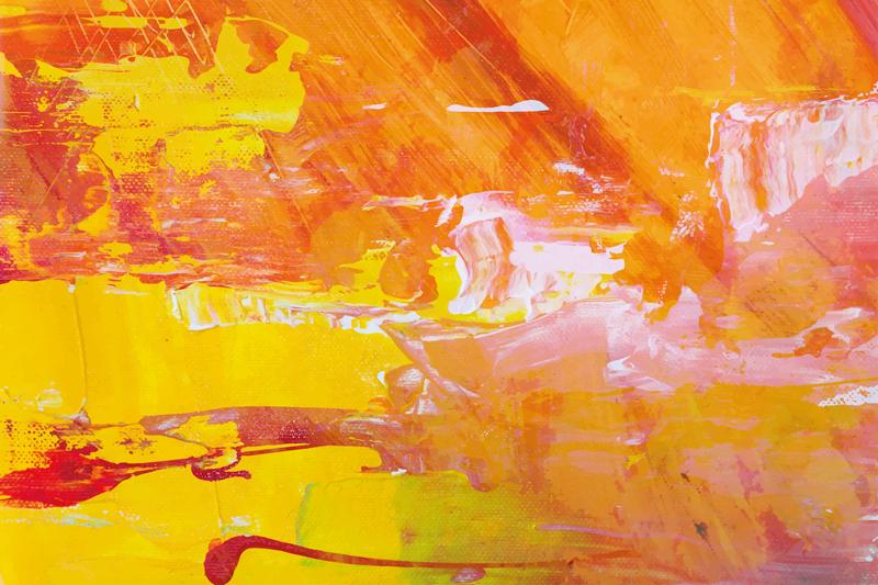 Tapete de quarto de produtoabstrato colorido laranja - TenStickers