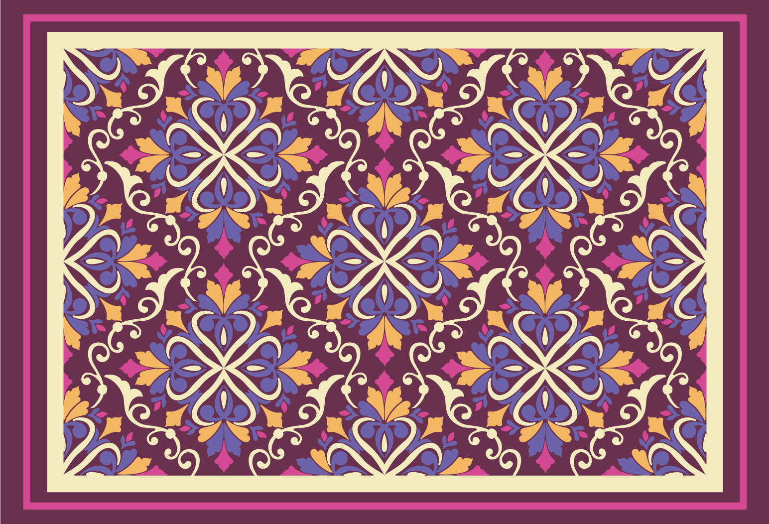 Tapete de quarto com padrão colorido de hollywood-regency - TenStickers