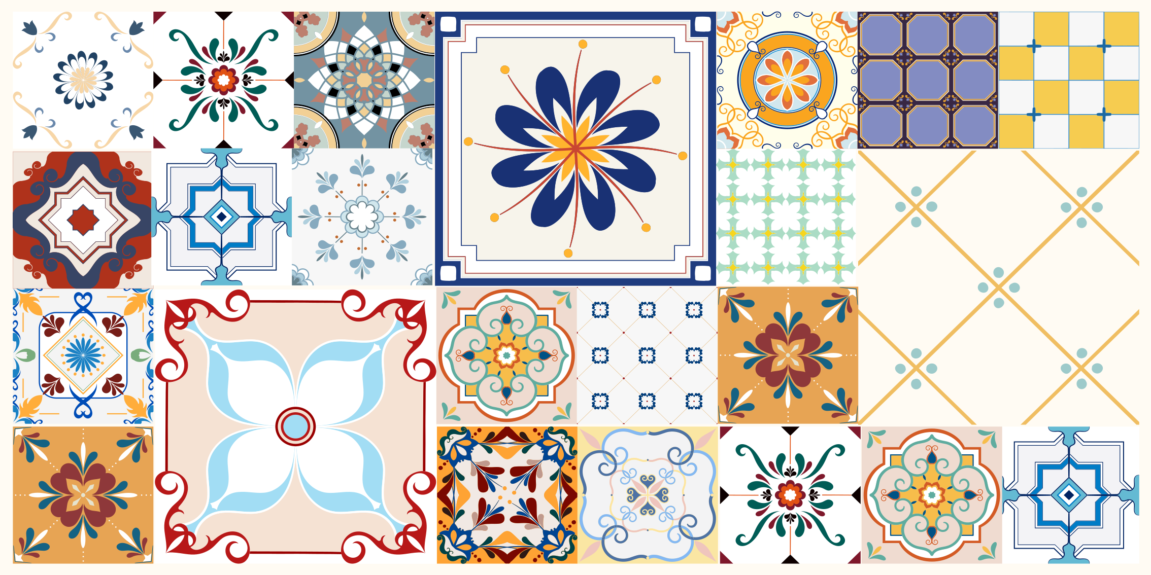 Tapete vinílico mosaico azulejos de retalhos - TenStickers