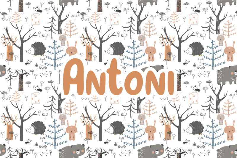 Tapete vinílico com nome floresta personalizada - TenStickers