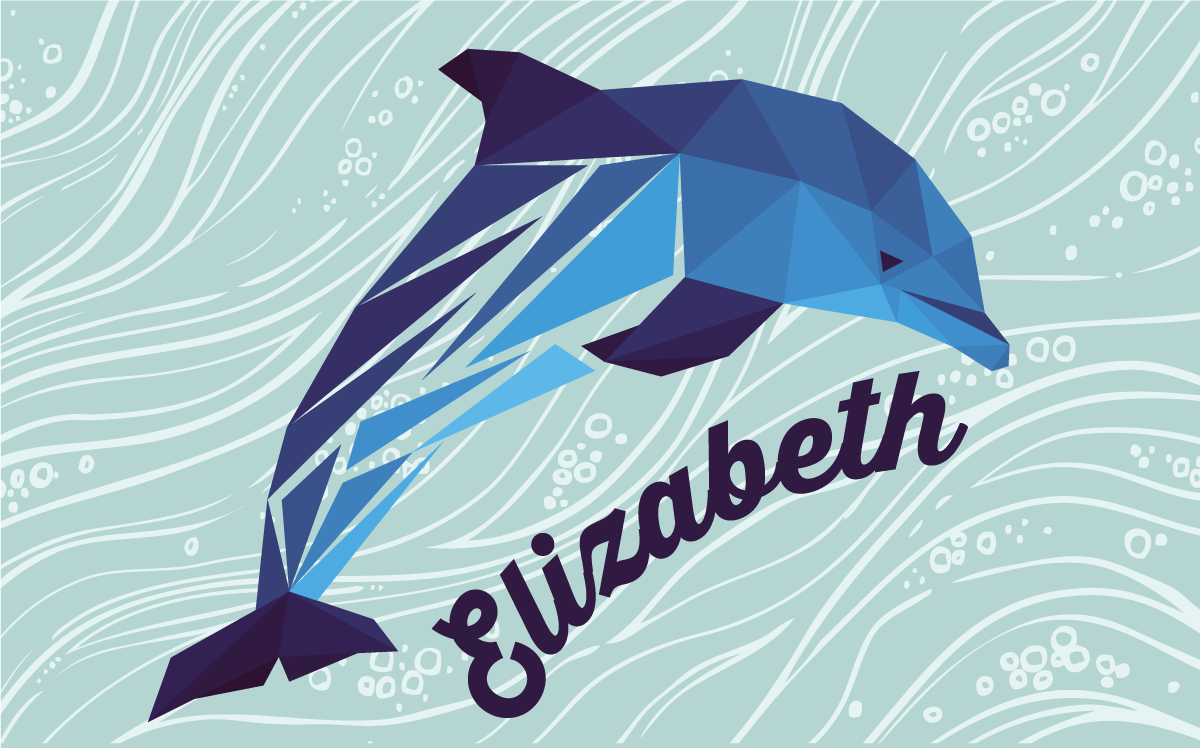 Tapete vinílico com nome golfinho personalizado - TenStickers