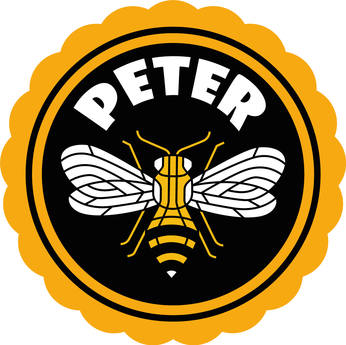 Tapete vinílico com nome emblema de abelha personalizado - TenStickers