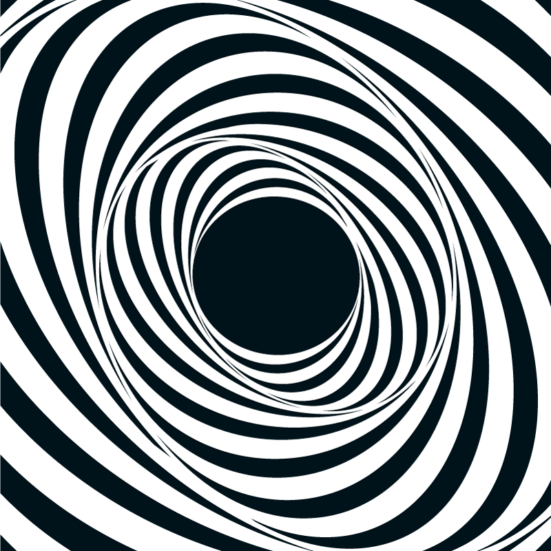 Tapete vinílico geométricas padrão de roda branco preto - TenStickers