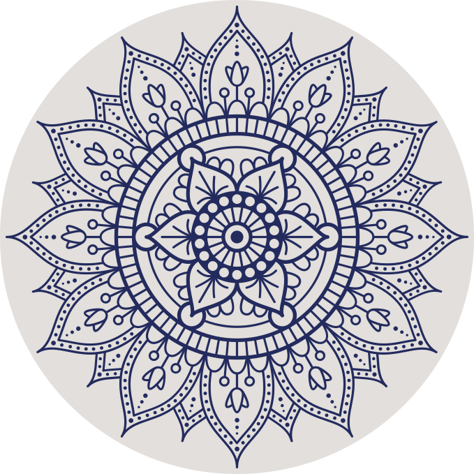 Tapete vinílico mandala circular para sala - TenStickers