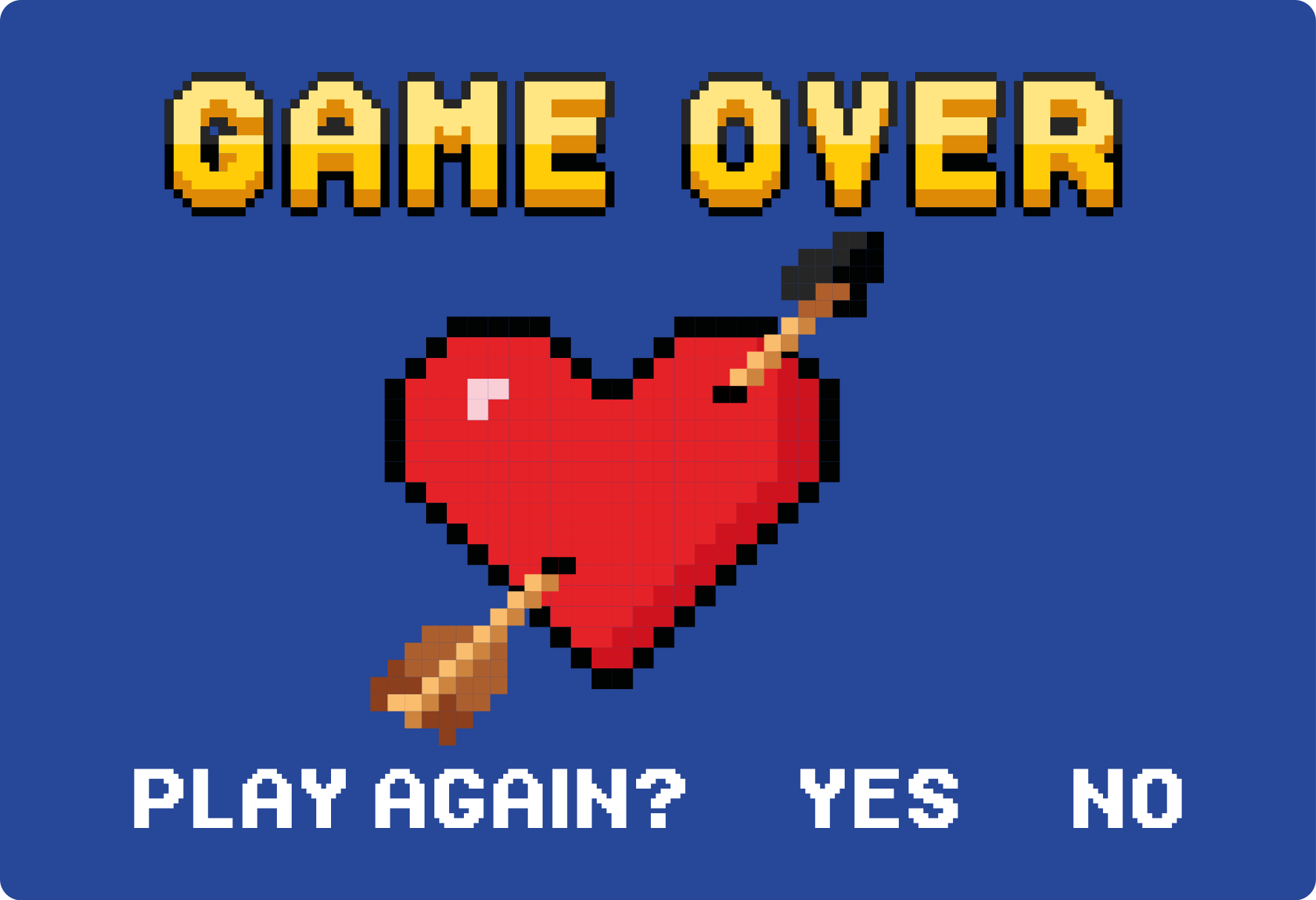 Game over heart com tapete de flecha personalizado - TenStickers